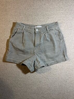 Women’s Size 4 Zara Black & White Gingham High-Waist Shorts